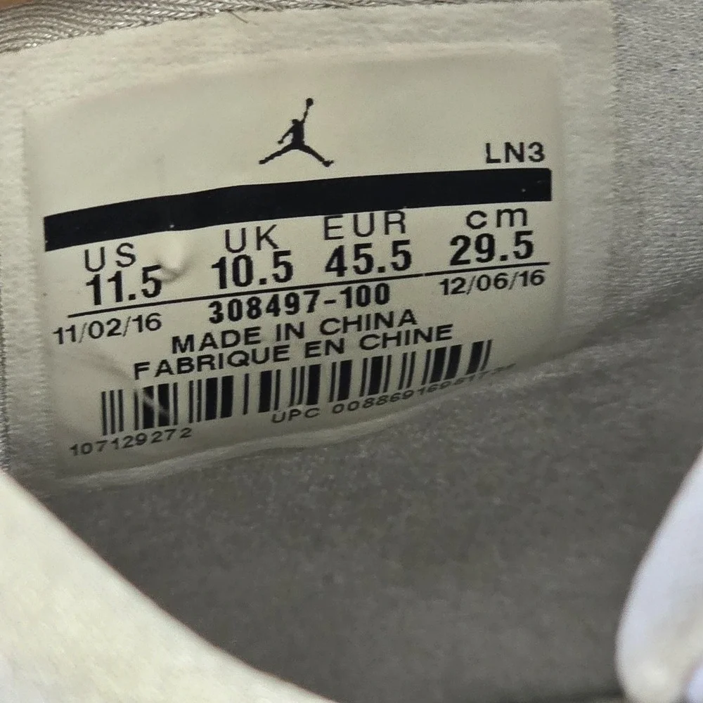 Nike Air Jordan 4 Retro Pure Money Shoes Mens Size 11.5‎ White Silver 308497-100